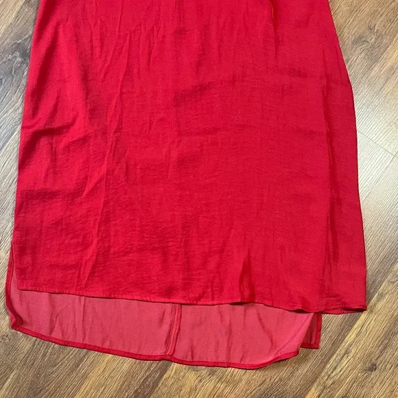 Elegant Red Tie Back Sleeveless Dress - Picture 5 of 6